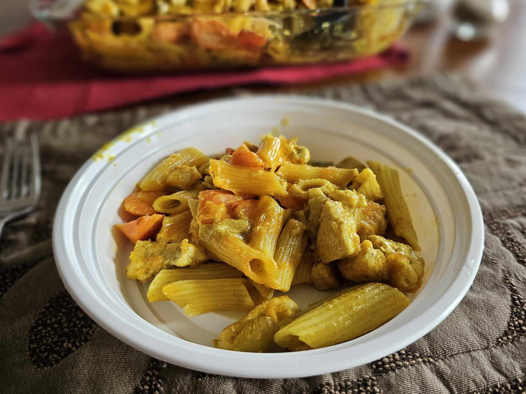 Creamy Chicken Curry Casserole with Penne Pasta